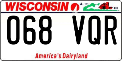 WI license plate 068VQR