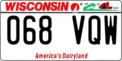 WI license plate 068VQW