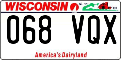 WI license plate 068VQX