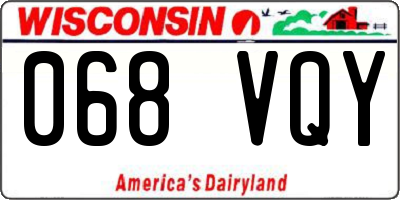 WI license plate 068VQY