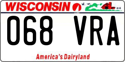 WI license plate 068VRA
