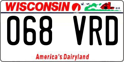 WI license plate 068VRD