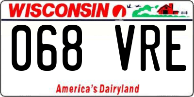 WI license plate 068VRE