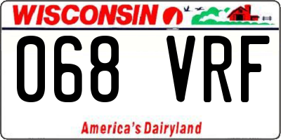 WI license plate 068VRF