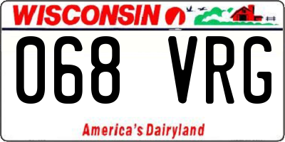 WI license plate 068VRG