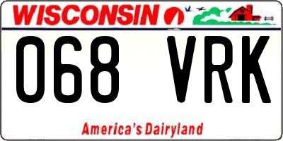 WI license plate 068VRK