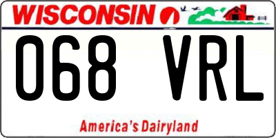 WI license plate 068VRL