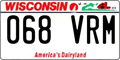 WI license plate 068VRM