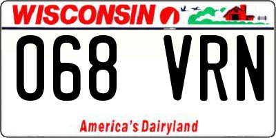 WI license plate 068VRN