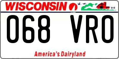 WI license plate 068VRO