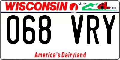 WI license plate 068VRY