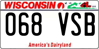 WI license plate 068VSB