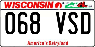 WI license plate 068VSD