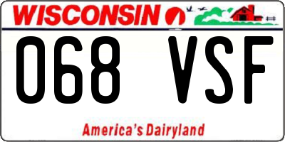 WI license plate 068VSF