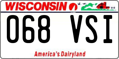 WI license plate 068VSI