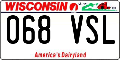 WI license plate 068VSL