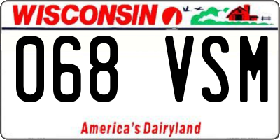 WI license plate 068VSM