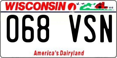WI license plate 068VSN