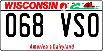 WI license plate 068VSO