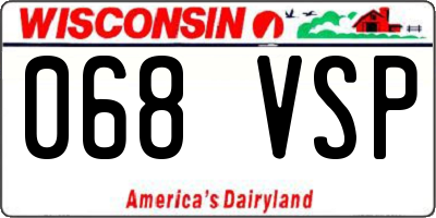 WI license plate 068VSP