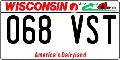 WI license plate 068VST
