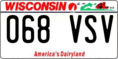 WI license plate 068VSV