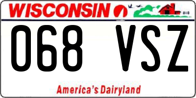 WI license plate 068VSZ