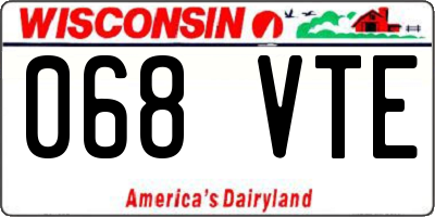 WI license plate 068VTE