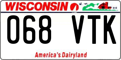WI license plate 068VTK