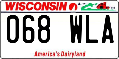 WI license plate 068WLA