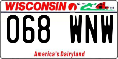 WI license plate 068WNW