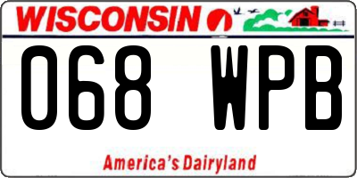WI license plate 068WPB