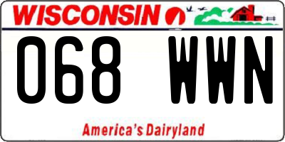 WI license plate 068WWN