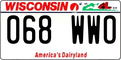 WI license plate 068WWO