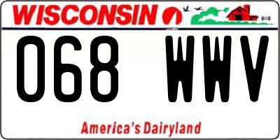 WI license plate 068WWV