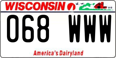 WI license plate 068WWW