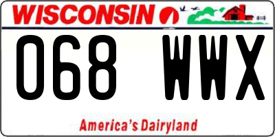WI license plate 068WWX