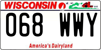 WI license plate 068WWY
