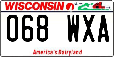 WI license plate 068WXA