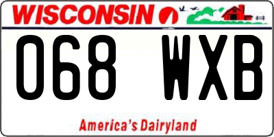 WI license plate 068WXB