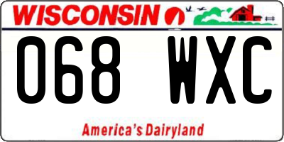 WI license plate 068WXC