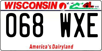 WI license plate 068WXE