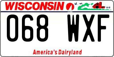 WI license plate 068WXF