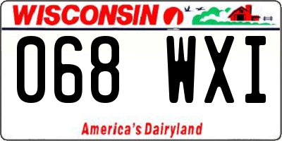 WI license plate 068WXI