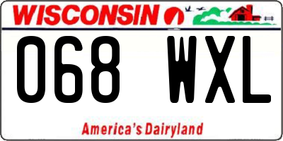 WI license plate 068WXL