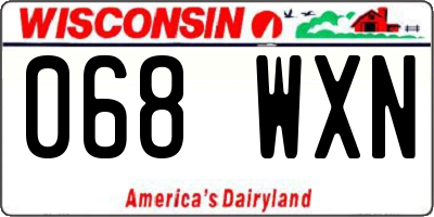 WI license plate 068WXN