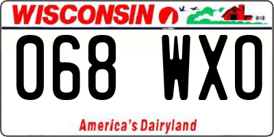 WI license plate 068WXO