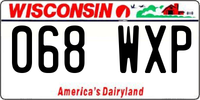 WI license plate 068WXP
