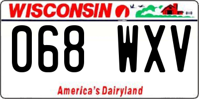 WI license plate 068WXV