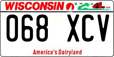 WI license plate 068XCV